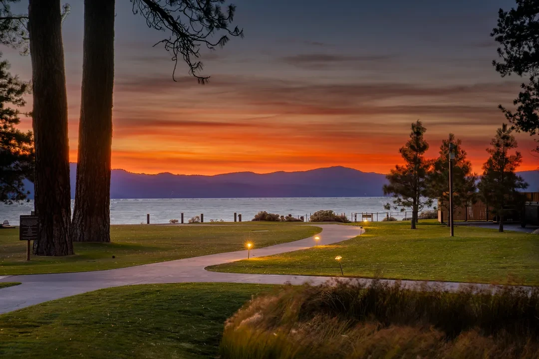 Lake Tahoe at sunset from Edgewood Resort